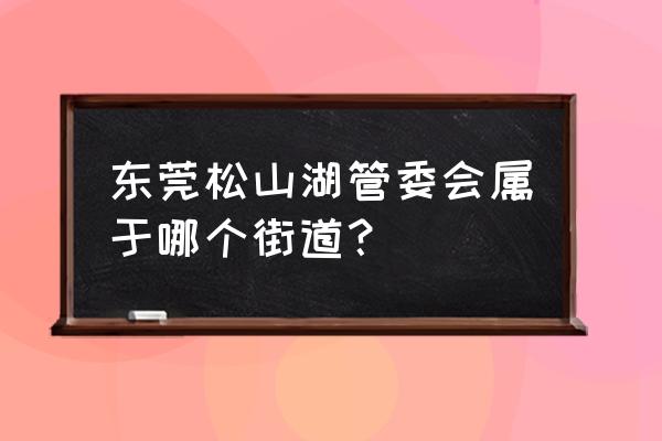 松山湖管委会工作怎么样 东莞松山湖管委会属于哪个街道？