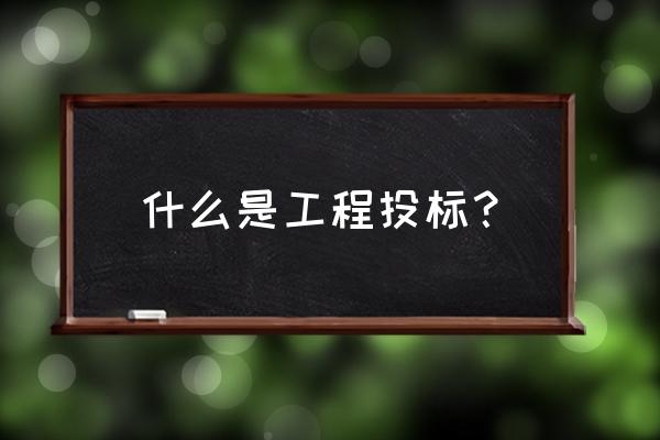 建设工程招投标解释 什么是工程投标？