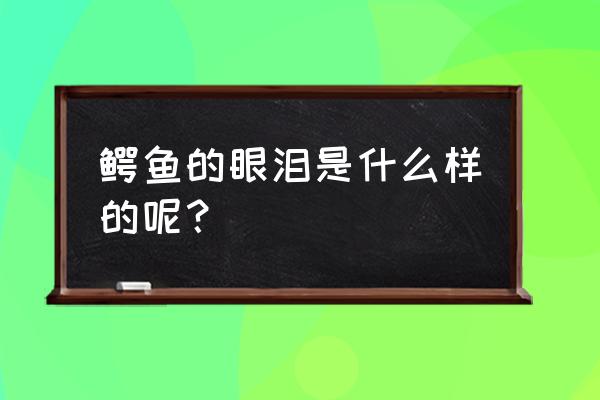 鳄鱼的眼泪代表的是什么 鳄鱼的眼泪是什么样的呢？