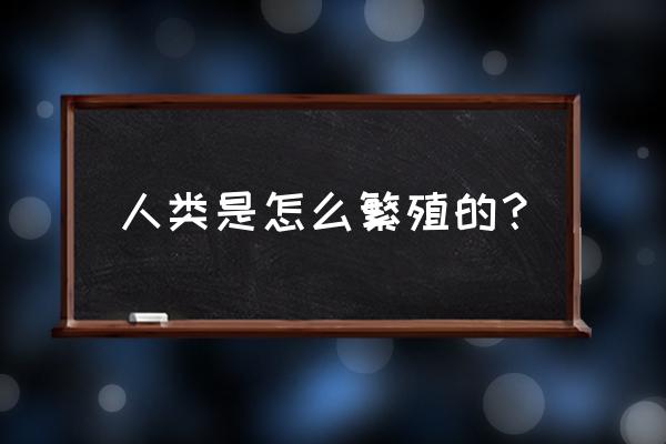 人类繁殖方式 人类是怎么繁殖的？