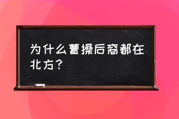 曹操的后人在什么地方 为什么曹操后裔都在北方？