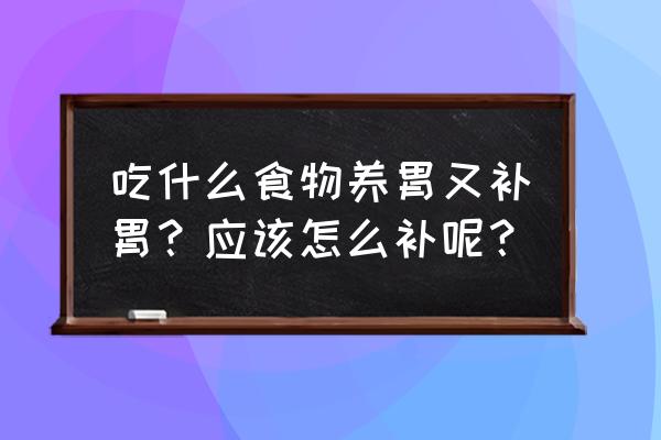 吃什么菜养胃又补胃 吃什么食物养胃又补胃？应该怎么补呢？