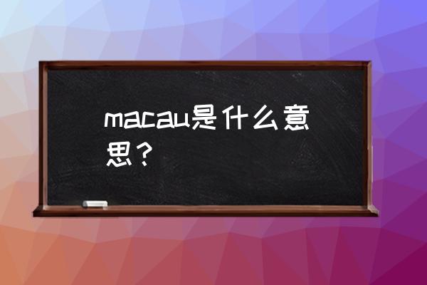 macau是什么意思中文 macau是什么意思？