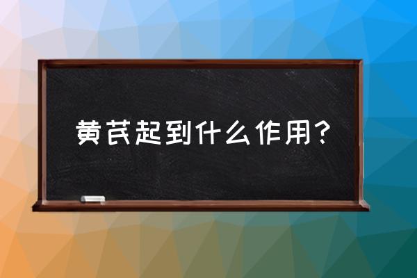 黄芪的用法与用量 黄芪起到什么作用？