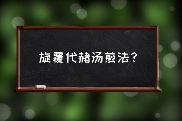 旋覆代赭石汤方解 旋覆代赭汤煎法？