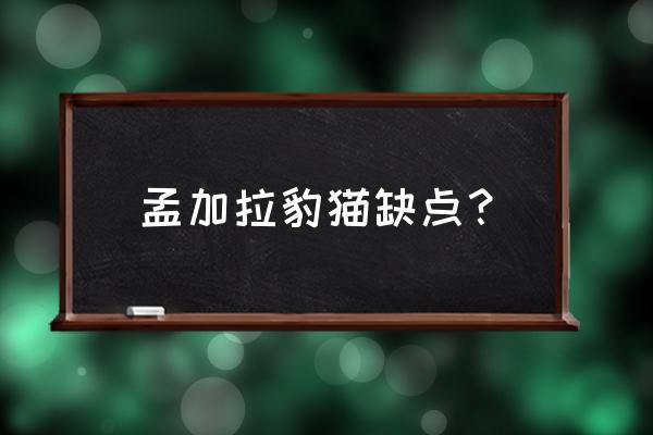 孟加拉豹猫缺点 孟加拉豹猫缺点？