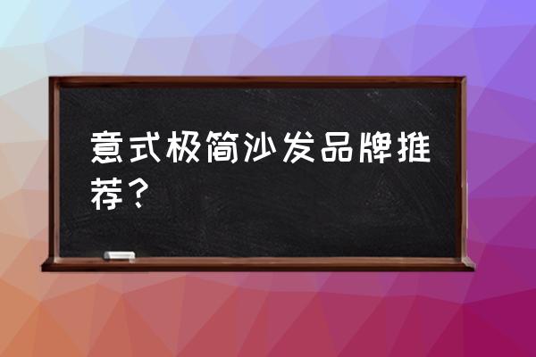 世界顶级奢侈意大利家具 意式极简沙发品牌推荐？