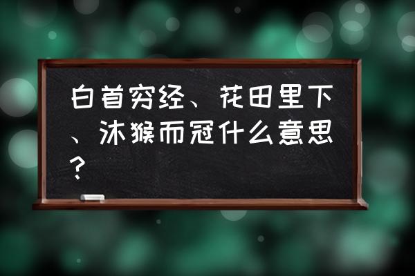 白首穷经打一动物 白首穷经、花田里下、沐猴而冠什么意思？