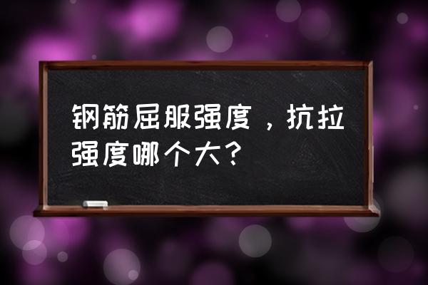 钢筋抗拉强度定义 钢筋屈服强度，抗拉强度哪个大？