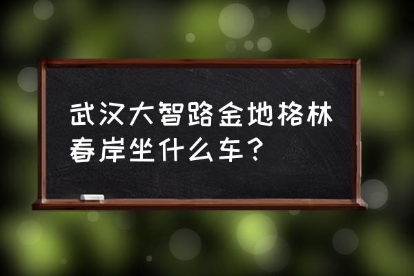 金地格林春岸属于哪个街道 武汉大智路金地格林春岸坐什么车？