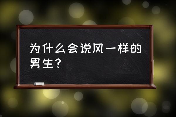 形容风一样的男子 为什么会说风一样的男生？