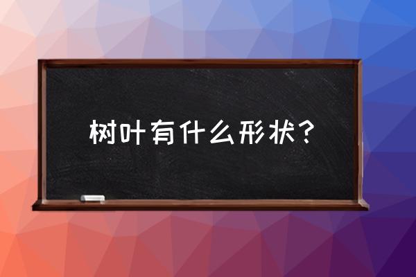 树叶形状分类 树叶有什么形状？