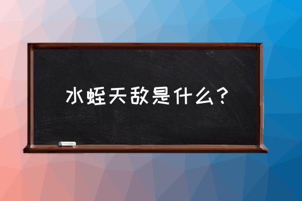 霸王龙水蛭的天敌 水蛭天敌是什么？