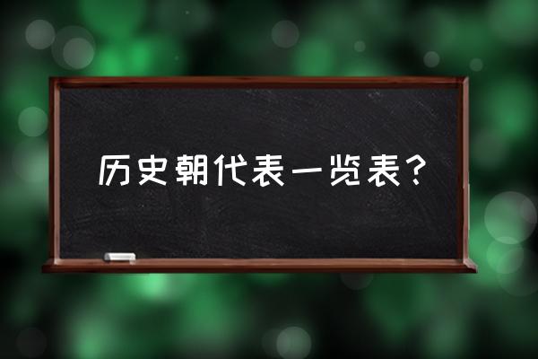 中国古代朝代表 历史朝代表一览表？