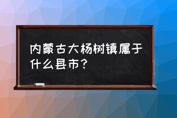 大杨树镇规划 内蒙古大杨树镇属于什么县市？