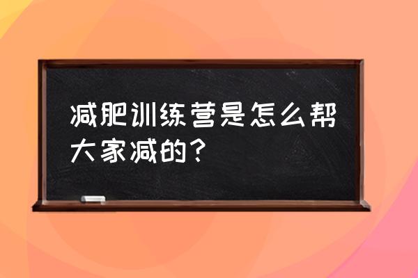 去减肥训练营的经历 减肥训练营是怎么帮大家减的？