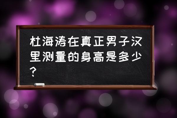 杜海涛现在体重 杜海涛在真正男子汉里测量的身高是多少？