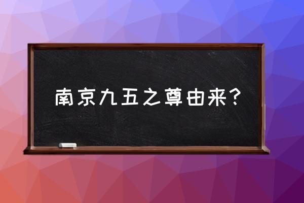 南京至尊95 南京九五之尊由来？