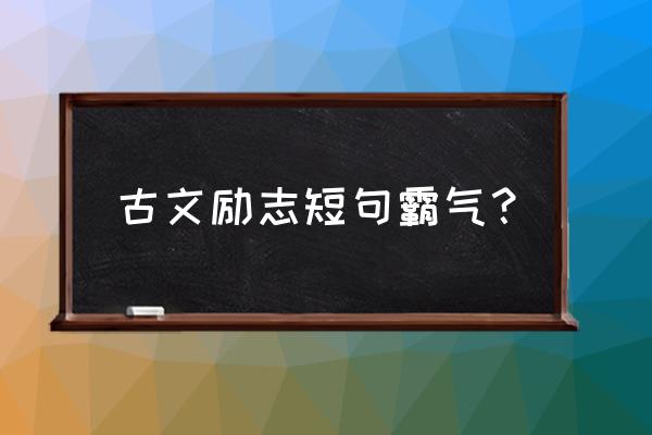 最有内涵励志短句霸气 古文励志短句霸气？