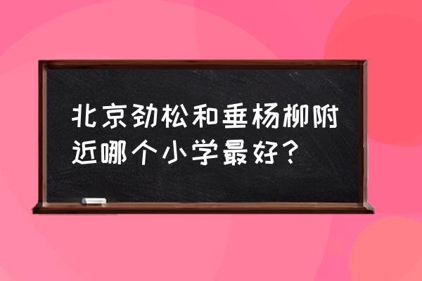 平乐园小学现在叫什么 北京劲松和垂杨柳附近哪个小学最好？