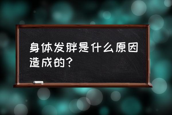 长胖是什么原因造成的 身体发胖是什么原因造成的？