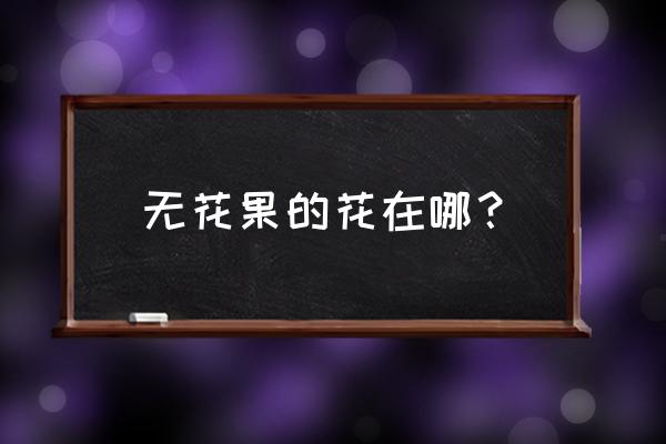 无花果有花吗它的花在哪里 无花果的花在哪？