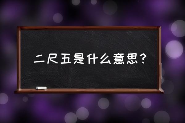 二尺五是啥意思 二尺五是什么意思？