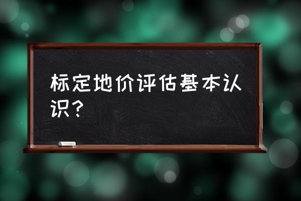 标定地价规程 标定地价评估基本认识？