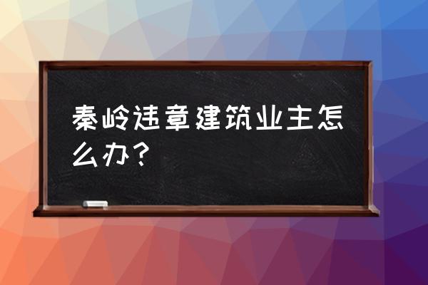 秦岭违建的详细 秦岭违章建筑业主怎么办？