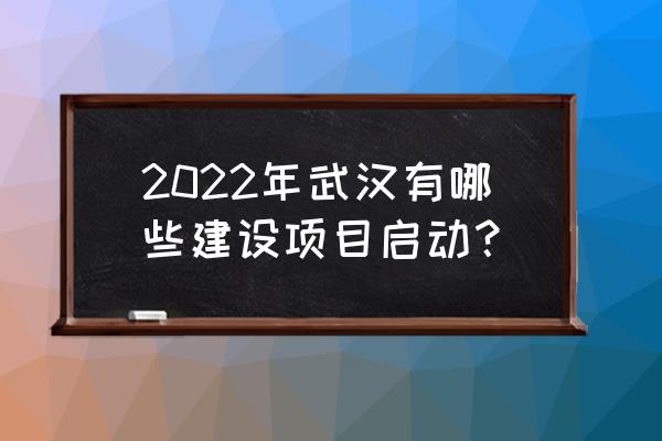 武汉建设规划 2022年武汉有哪些建设项目启动？