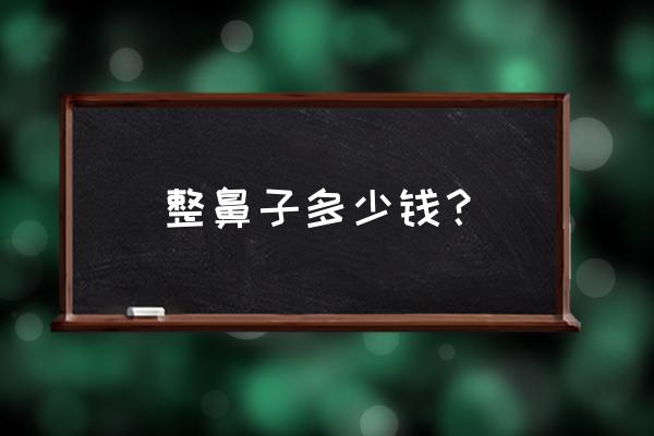 整个鼻子大概要多少钱 整鼻子多少钱？