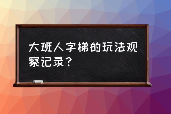 大班个别幼儿观察记录 大班人字梯的玩法观察记录？