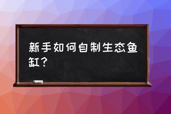 自制最简单生态鱼缸 新手如何自制生态鱼缸？