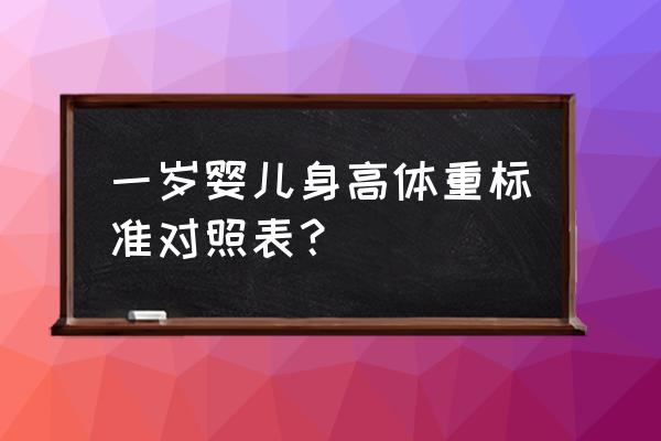 一岁身高体重对照表 一岁婴儿身高体重标准对照表？