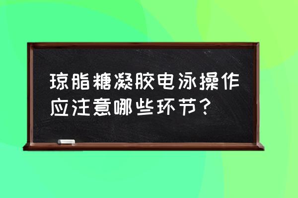 琼脂糖凝胶电泳步骤 琼脂糖凝胶电泳操作应注意哪些环节？