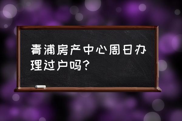 上海房产交易中心咨询热线 青浦房产中心周日办理过户吗？