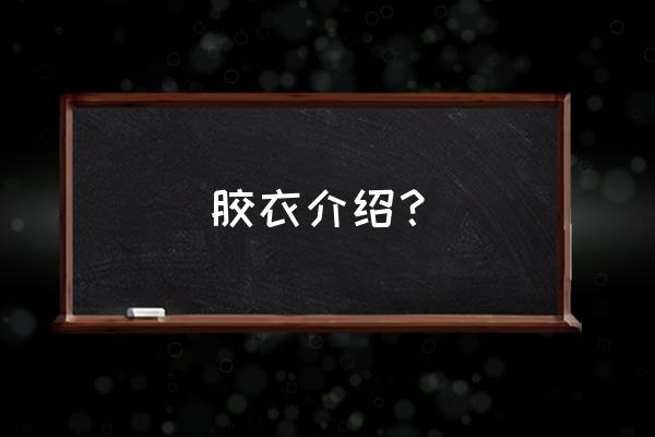 胶衣拘束装置 胶衣介绍？