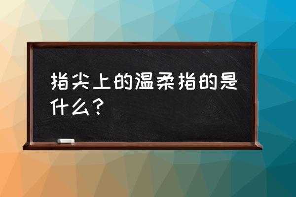 躺在指尖的温柔 指尖上的温柔指的是什么？