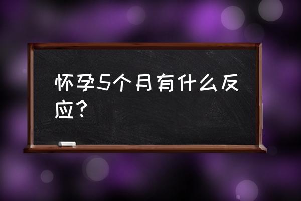 怀孕五个月有什么反应 怀孕5个月有什么反应？