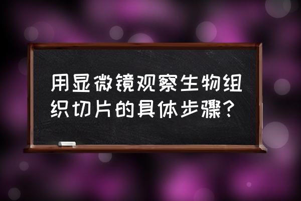 组织切片技术 用显微镜观察生物组织切片的具体步骤？