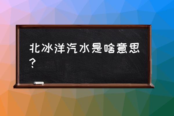 北冰洋汽水的寓意 北冰洋汽水是啥意思？