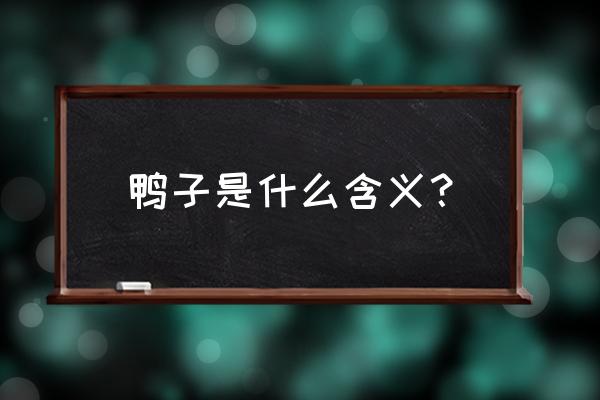 鸭子指的是什么 鸭子是什么含义？