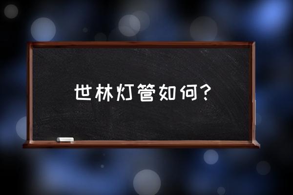 安徽世林照明 世林灯管如何？