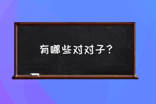 对对子大全查询两个对什么 有哪些对对子？