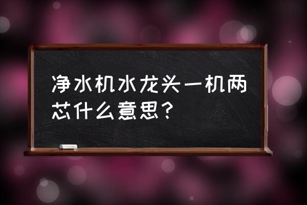 自来水水龙头净水器 净水机水龙头一机两芯什么意思？