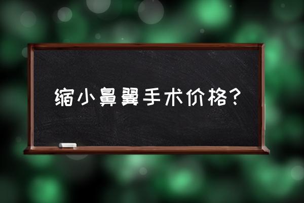 只缩鼻翼多少钱 缩小鼻翼手术价格？