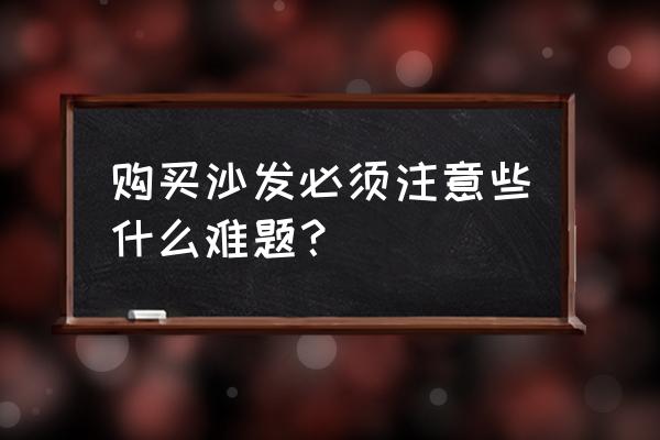 购买沙发我们要注意什么 购买沙发必须注意些什么难题？