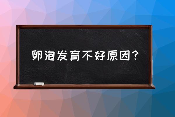 卵泡发育不良的原因 卵泡发育不好原因？