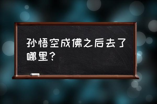 舍长驾到真实姓名 孙悟空成佛之后去了哪里？