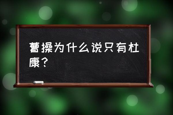 何以解忧唯有杜康的杜康 曹操为什么说只有杜康？